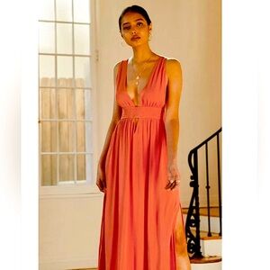 F21 Coral Maxi Dress